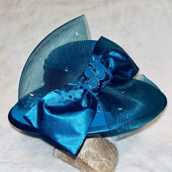 Midnight Velvet Teal Dress with Hat - Picture 6 of 6